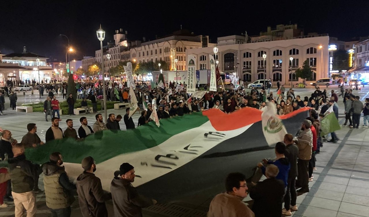 İsrail’in Gazze’ye saldırıları Konya’da protesto edildi
