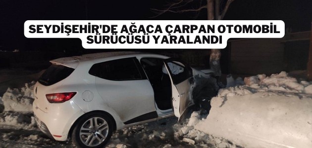  Seydişehir'de ağaca çarpan otomobil sürücüsü yaralandı