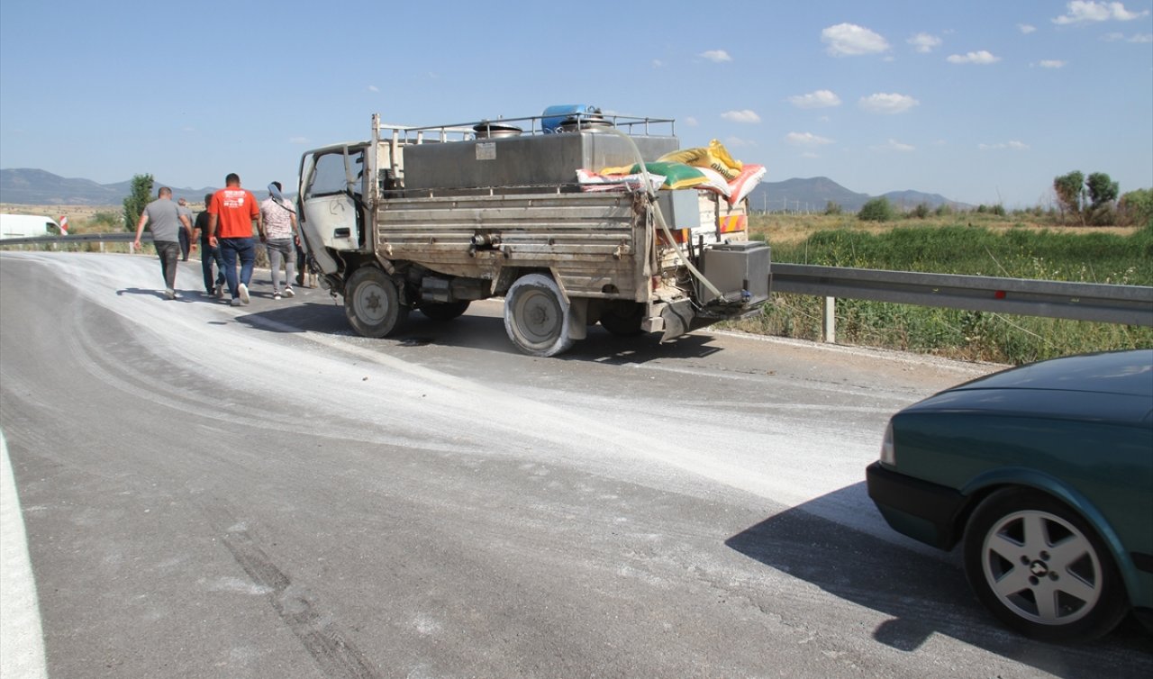 Konya’da süt tankeri ile otomobil çarpıştı! 4 yaralı var