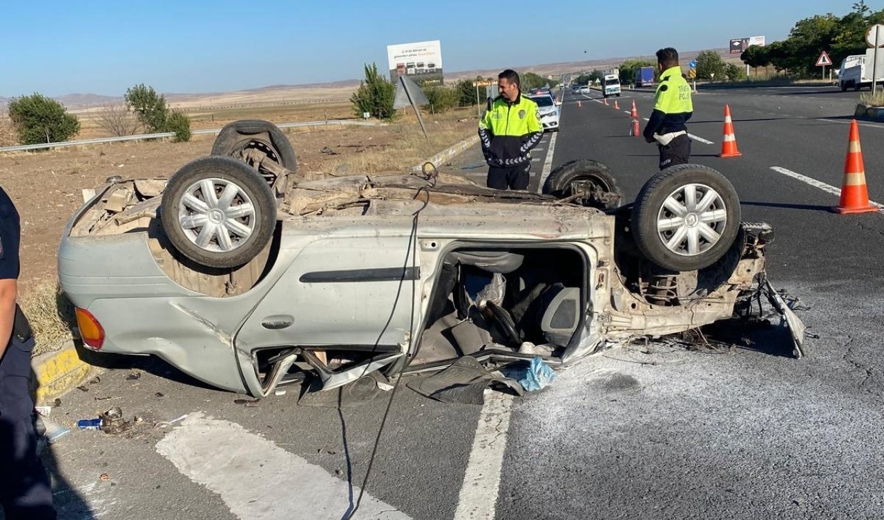  Konya’da otomobil devrildi! 1 kişi yaralandı