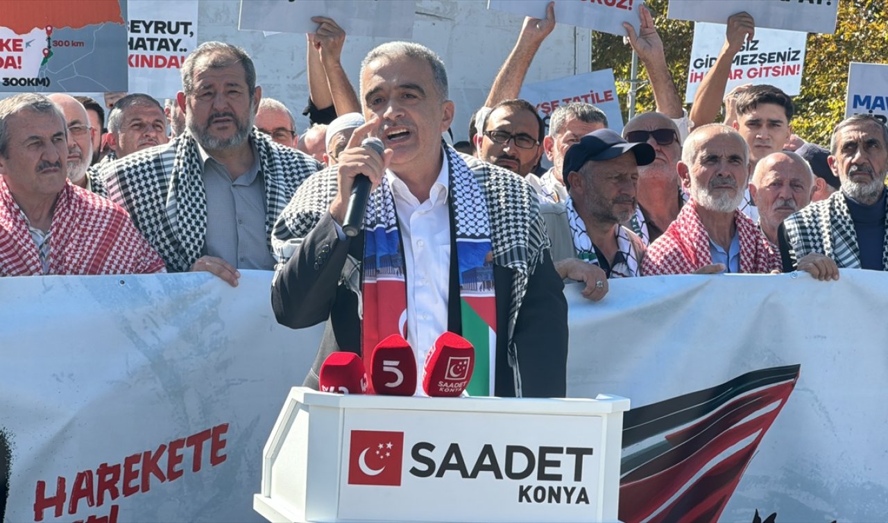 İsrail’in Filistin ve Lübnan’a yönelik saldırıları Konya’da protesto edildi