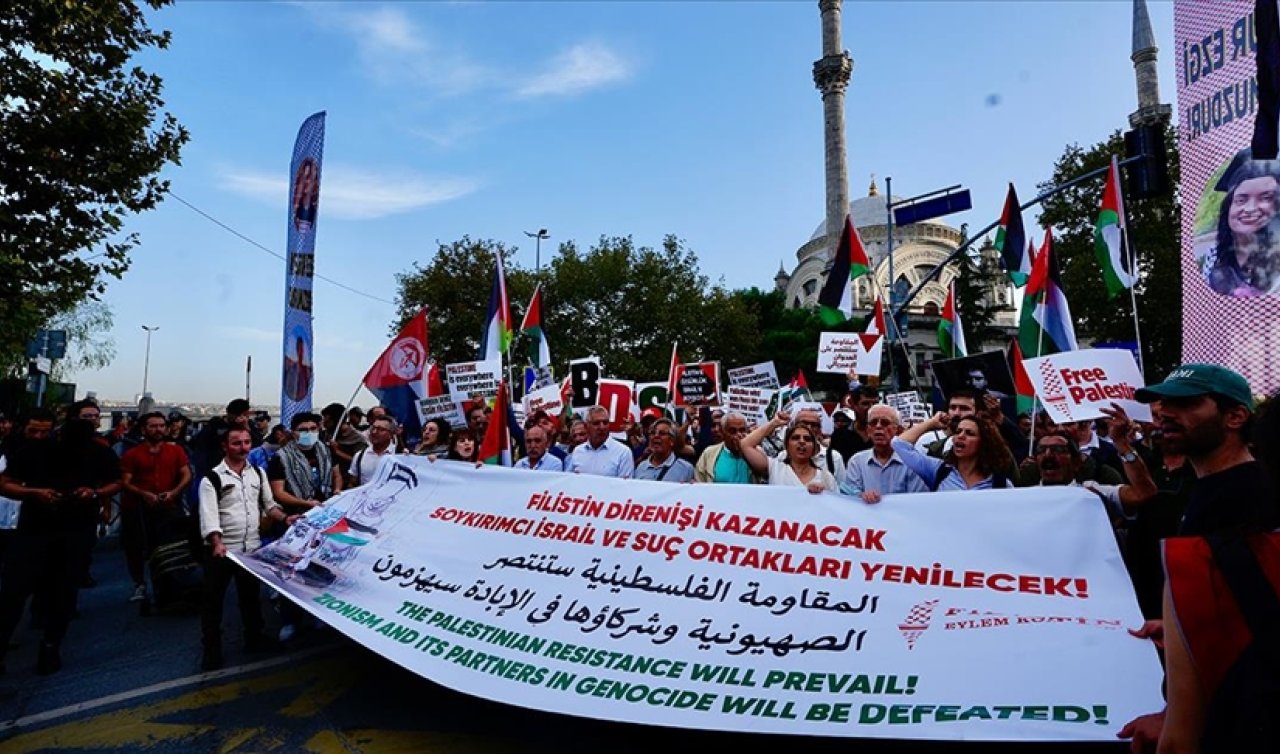 İstanbul’da Filistin’e destek yürüyüşü!