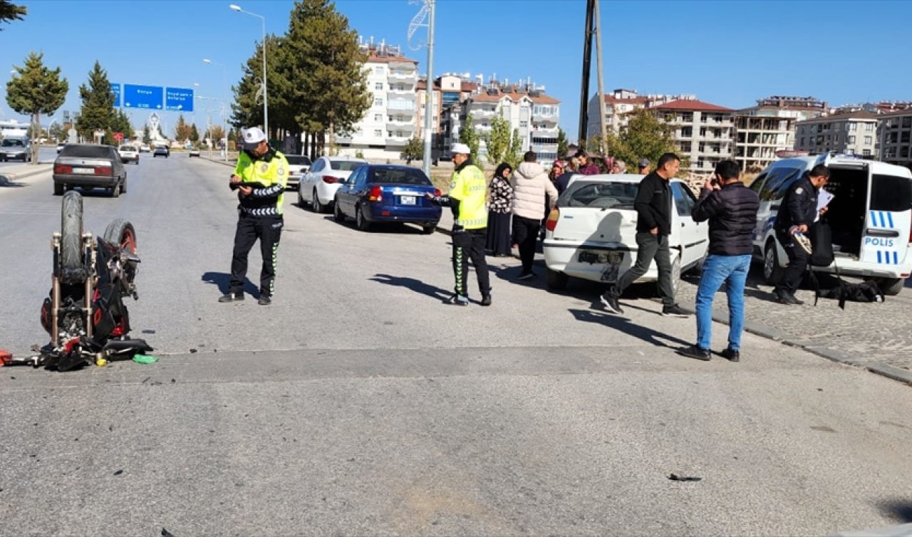 Konya’da otomobil ile motosiklet çarpıştı, sürücü yaralandı