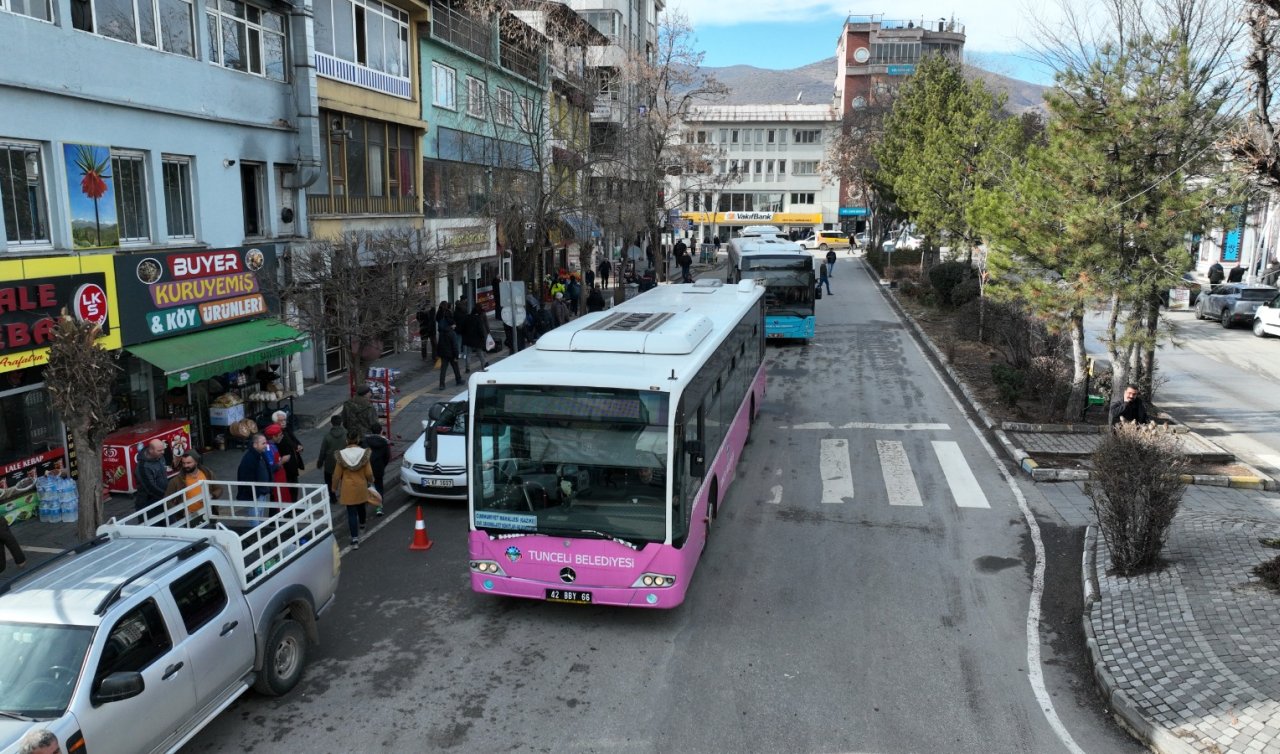 Konya Büyükşehir Belediyesi’nin desteklediği yeni otobüsler Tunceli’de yola çıktı